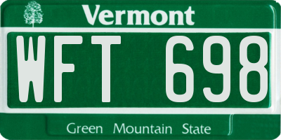 VT license plate WFT698