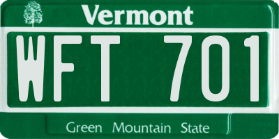 VT license plate WFT701