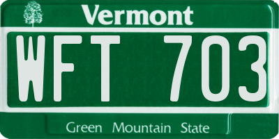 VT license plate WFT703