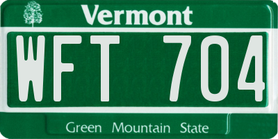 VT license plate WFT704