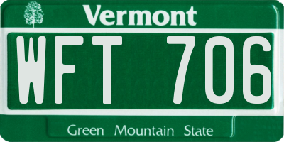 VT license plate WFT706
