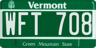 VT license plate WFT708