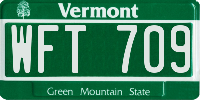 VT license plate WFT709