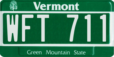 VT license plate WFT711
