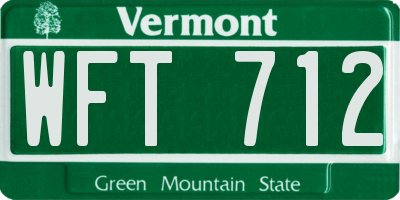 VT license plate WFT712