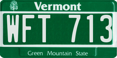 VT license plate WFT713
