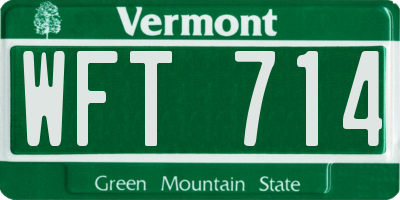 VT license plate WFT714
