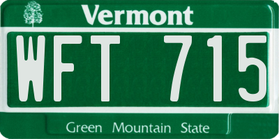 VT license plate WFT715