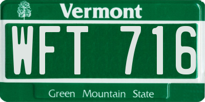 VT license plate WFT716