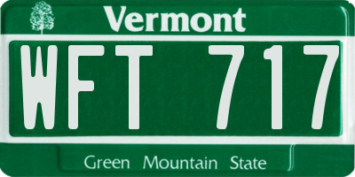VT license plate WFT717