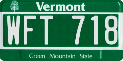 VT license plate WFT718