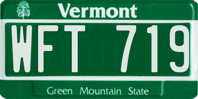 VT license plate WFT719
