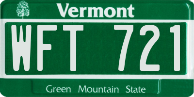 VT license plate WFT721
