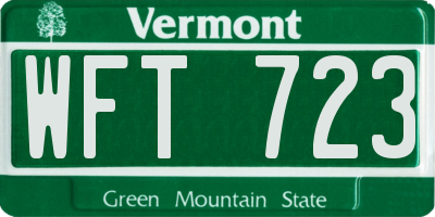 VT license plate WFT723