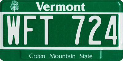 VT license plate WFT724
