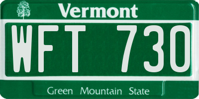 VT license plate WFT730