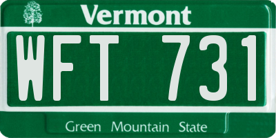 VT license plate WFT731