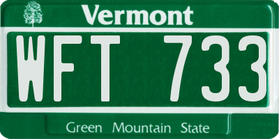 VT license plate WFT733
