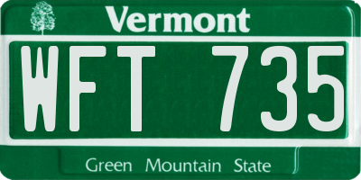 VT license plate WFT735