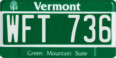 VT license plate WFT736