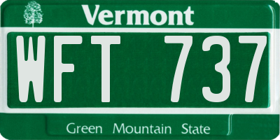 VT license plate WFT737