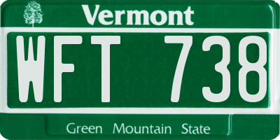 VT license plate WFT738