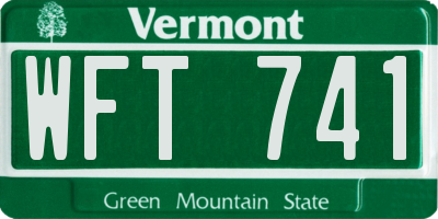 VT license plate WFT741