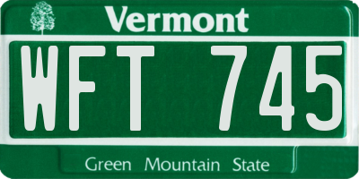 VT license plate WFT745