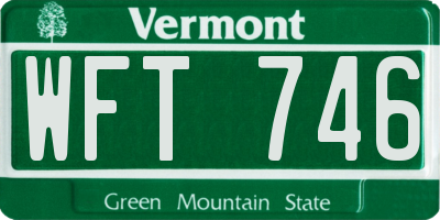VT license plate WFT746