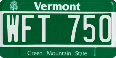VT license plate WFT750