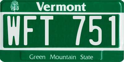VT license plate WFT751