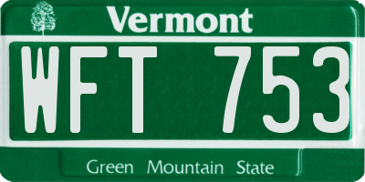 VT license plate WFT753