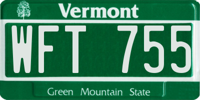 VT license plate WFT755