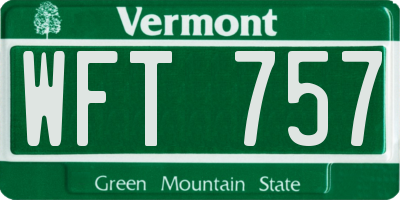 VT license plate WFT757