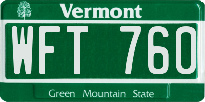 VT license plate WFT760