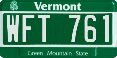 VT license plate WFT761