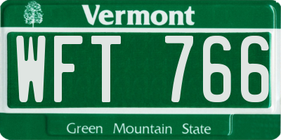VT license plate WFT766