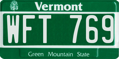 VT license plate WFT769