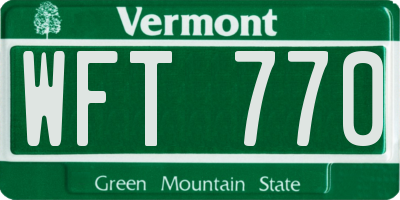 VT license plate WFT770