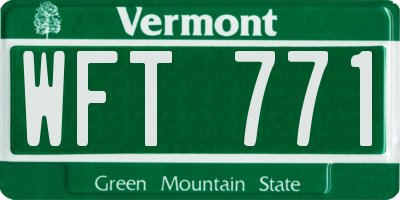 VT license plate WFT771