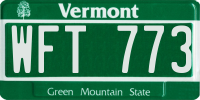 VT license plate WFT773