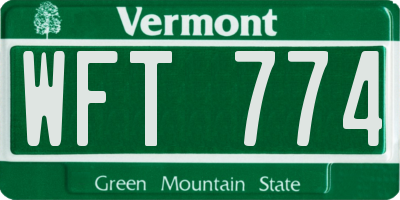 VT license plate WFT774