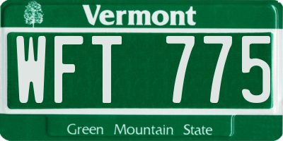 VT license plate WFT775