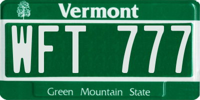 VT license plate WFT777