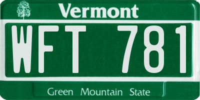 VT license plate WFT781