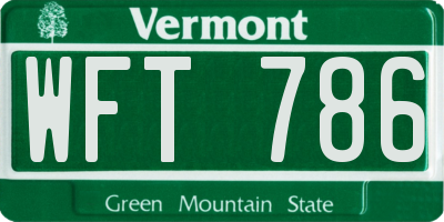 VT license plate WFT786