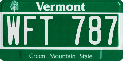 VT license plate WFT787