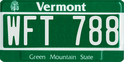 VT license plate WFT788