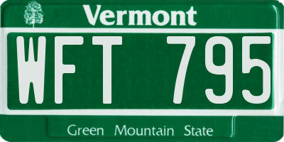 VT license plate WFT795