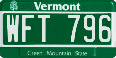 VT license plate WFT796